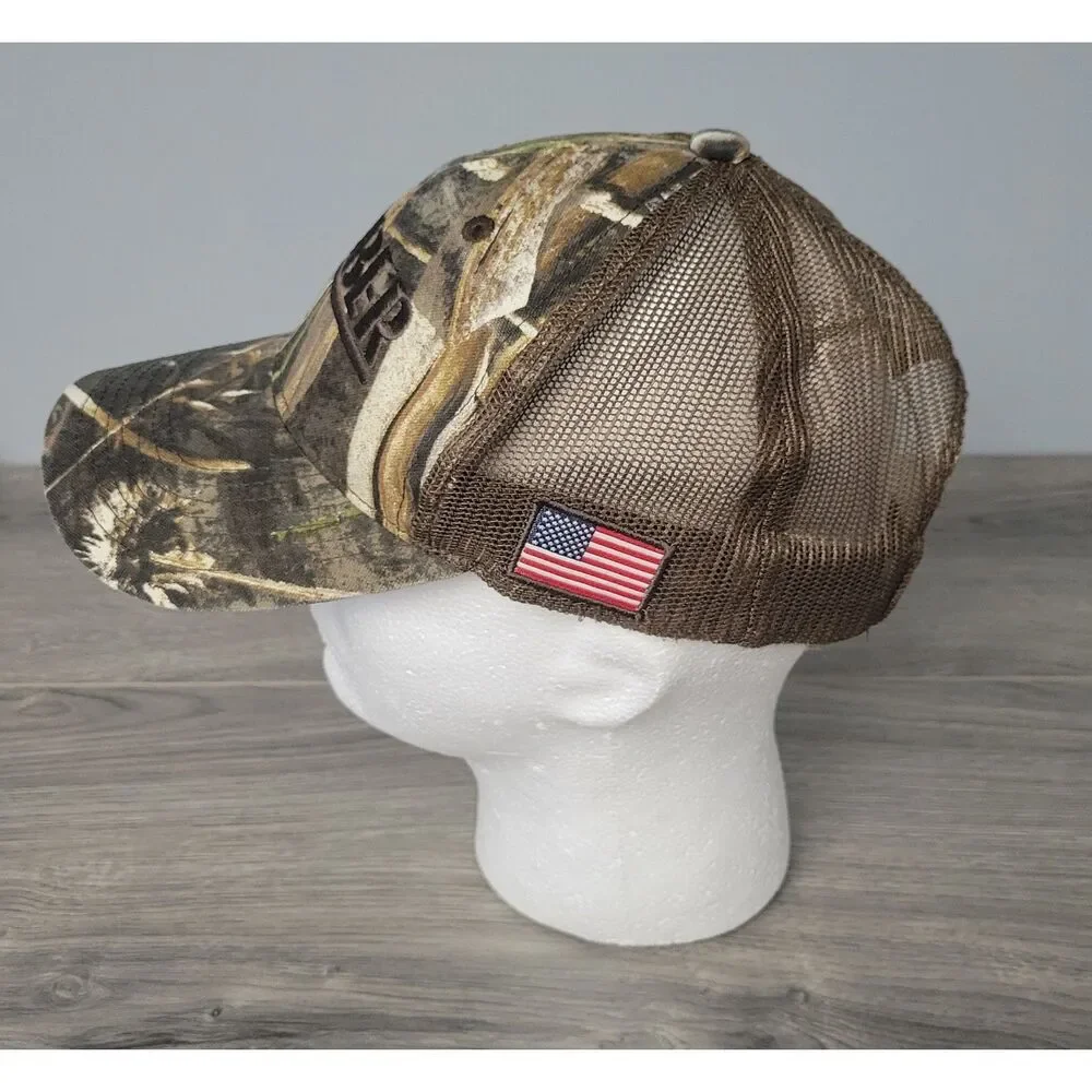 Bretmor Headwear Mens Hoober Camouflage Trucker Strapback Hat American Flag